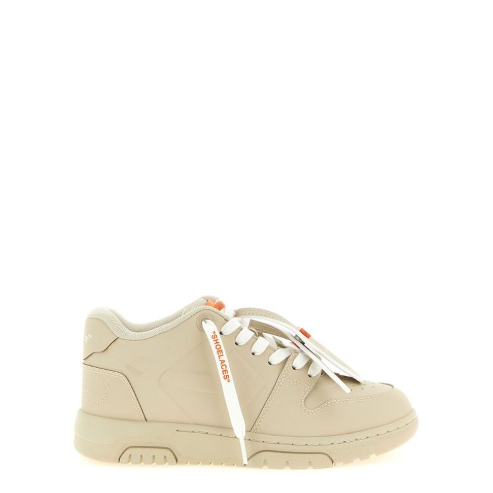 Off-White Beige Plastic Athletic Women's Sneakers